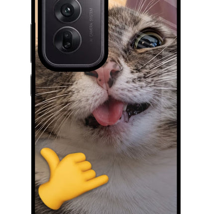 Silly Cat Call Oppo Reno12 5G Glass Case