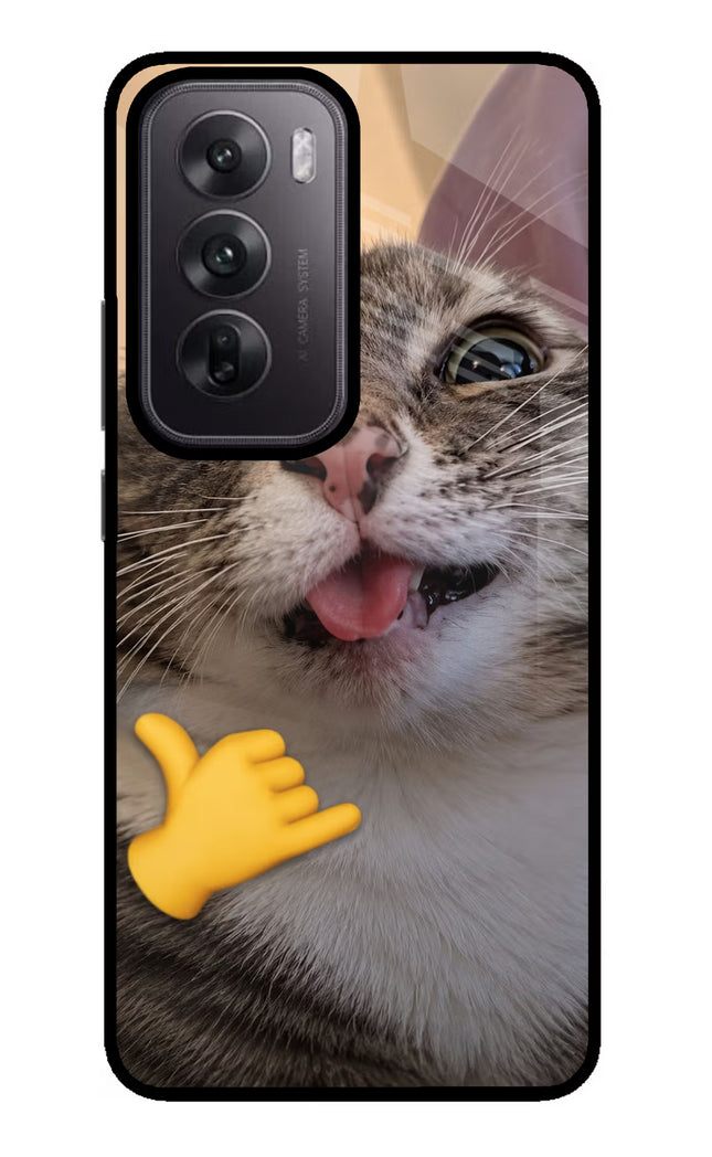 Silly Cat Call Oppo Reno12 5G Glass Case