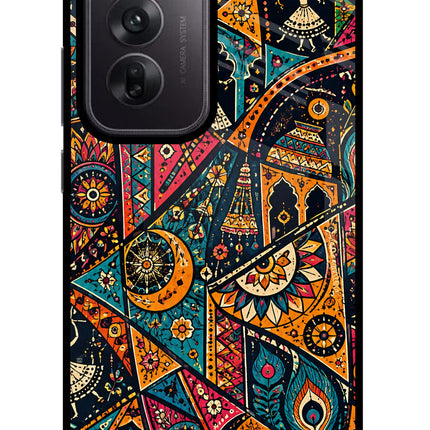 Folk Print Oppo Reno12 5G Glass Case