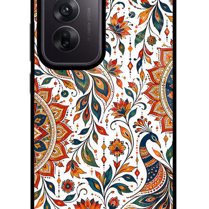 White Mayura Oppo Reno12 5G Glass Case