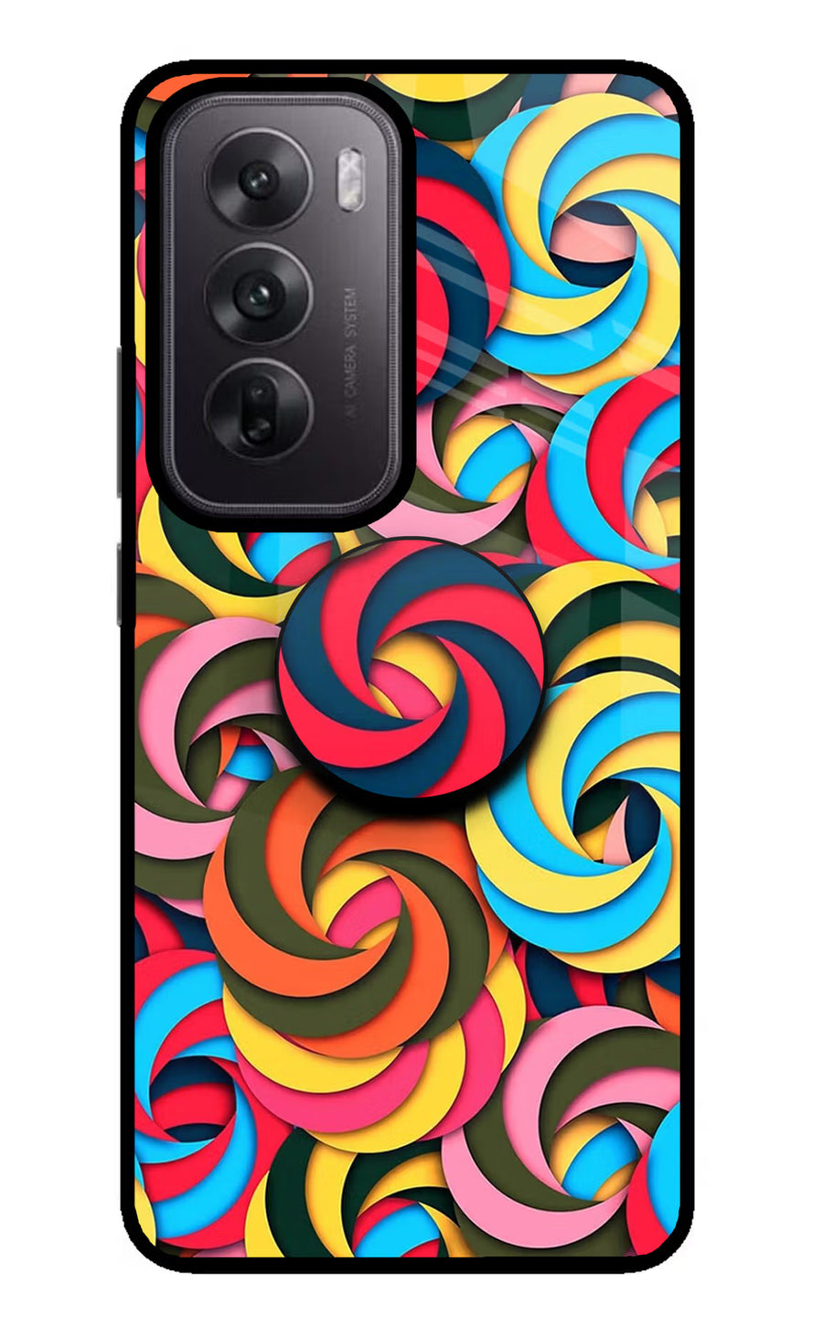 Spiral Pattern Oppo Reno12 5G Pop Case, Glass case