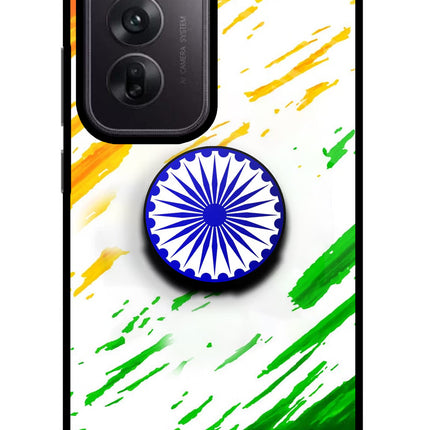 Indian Flag Ashoka Chakra Oppo Reno12 5G Pop Case by Casekaro