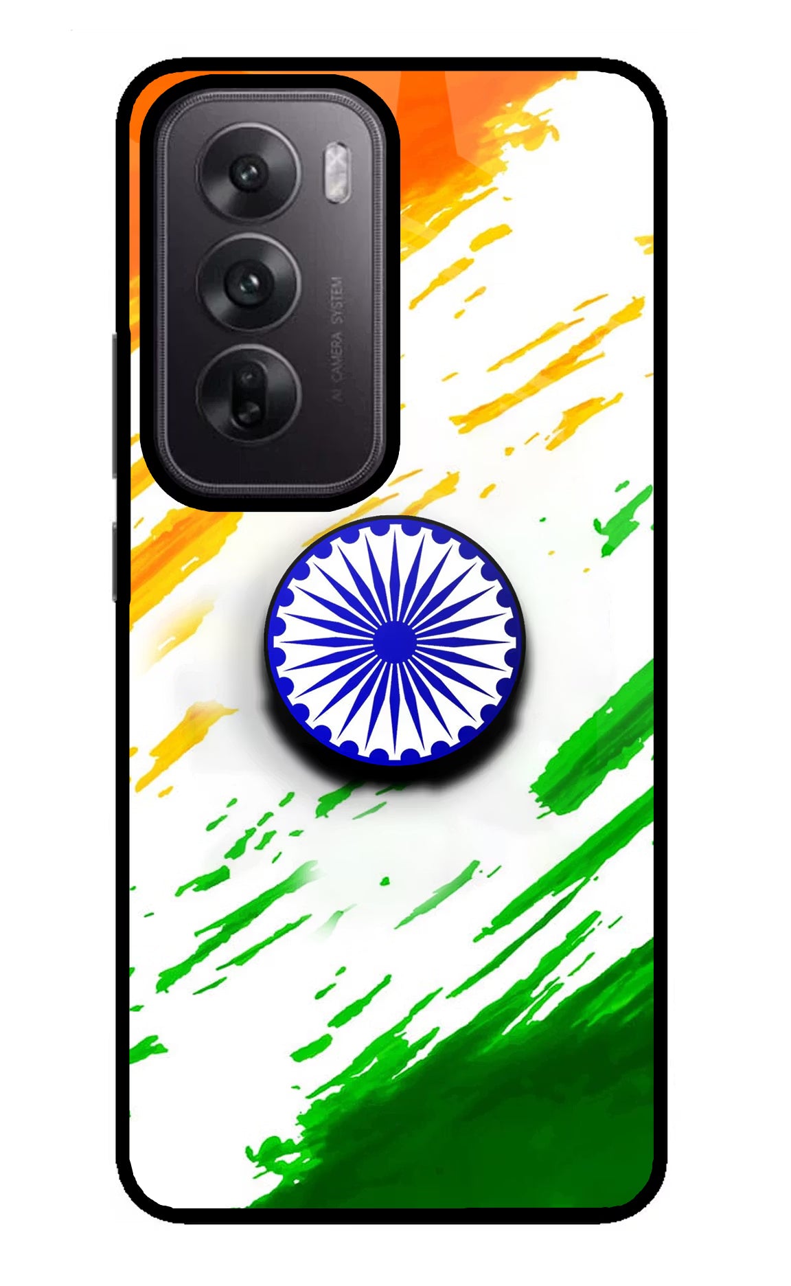 Indian Flag Ashoka Chakra Oppo Reno12 5G Pop Case by Casekaro