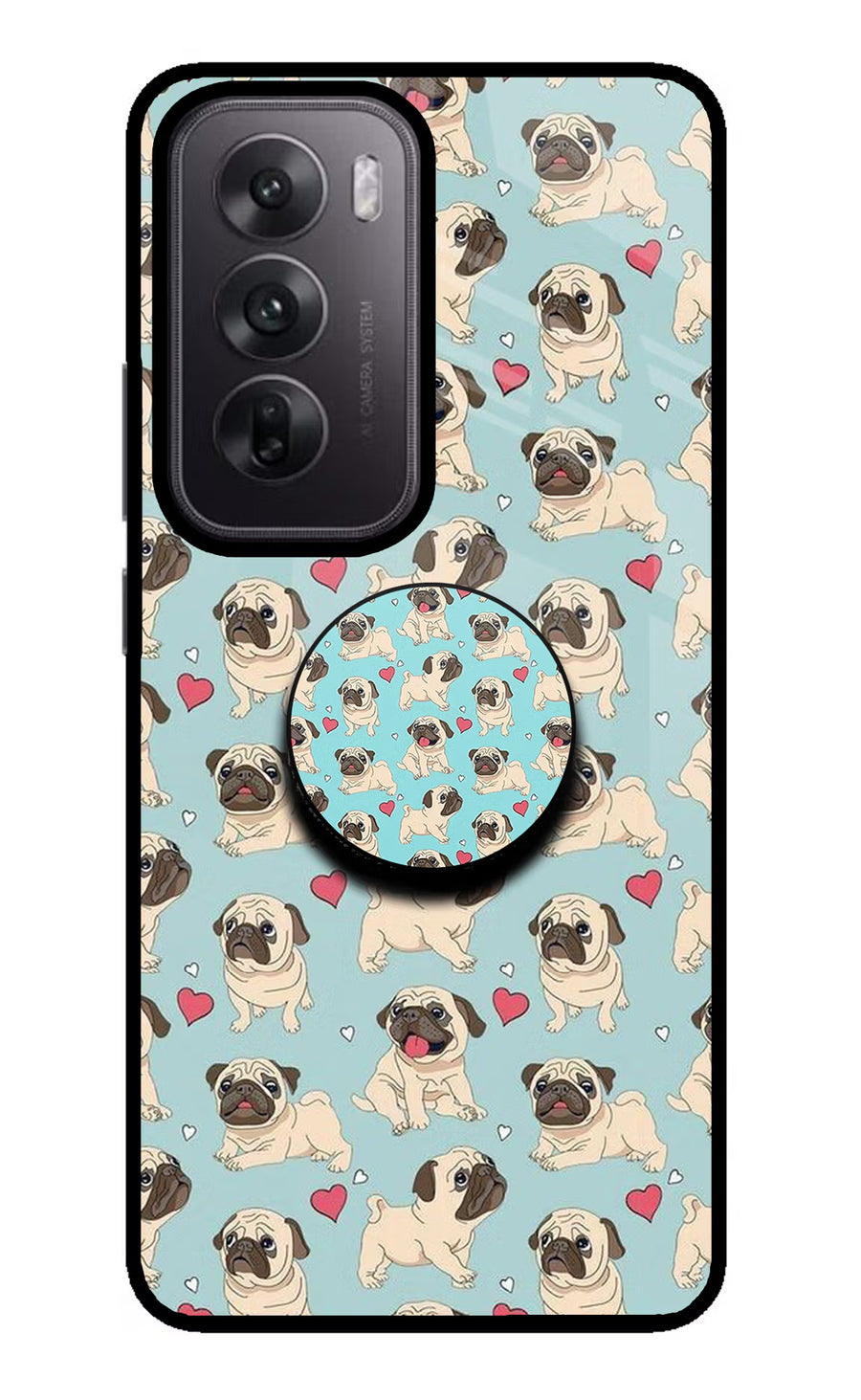 Pug Dog Oppo Reno12 5G Pop Case, Glass case