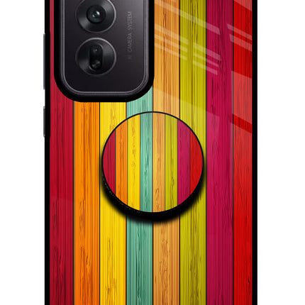 Multicolor Wooden Oppo Reno12 5G Pop Case by Casekaro