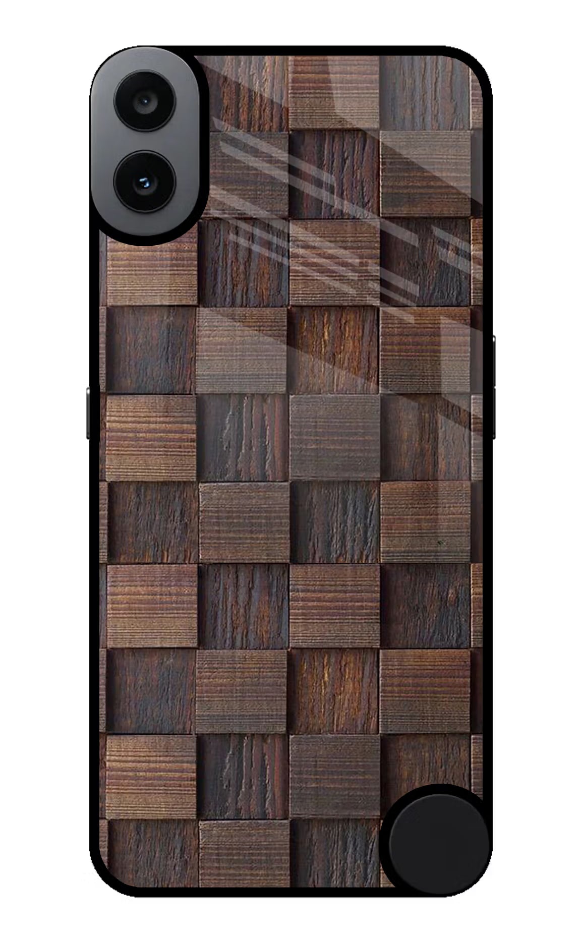 Wooden Cube Design CMF by Nothing Phone 1 Glass Case Back Cover by Casekaro