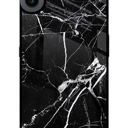 Black Marble Pattern CMF by Nothing Phone 1 Glass Case