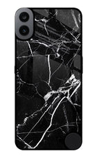 Black Marble Pattern CMF by Nothing Phone 1 Glass Case