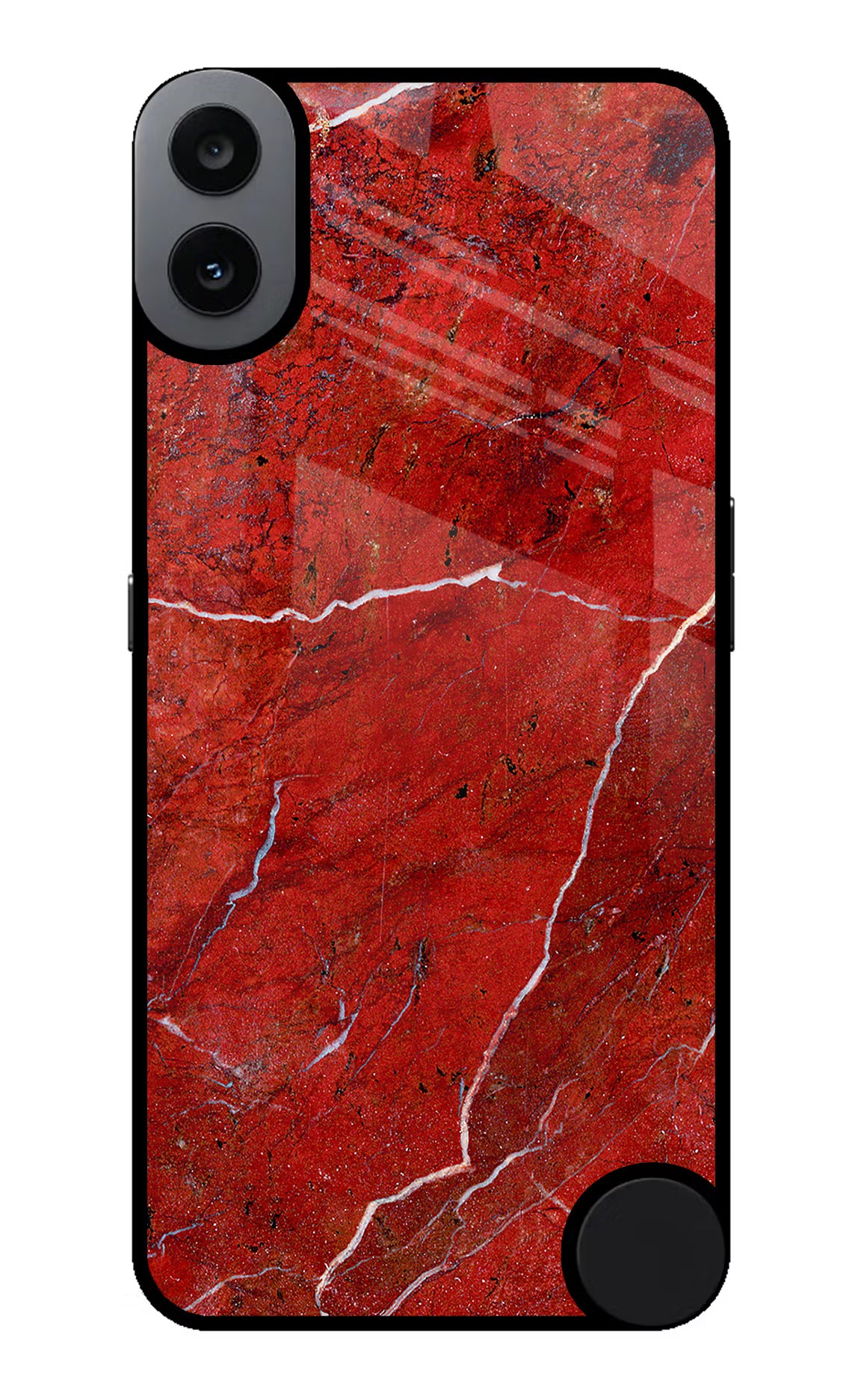 Red Marble Design CMF by Nothing Phone 1 Glass Case Back Cover by Casekaro