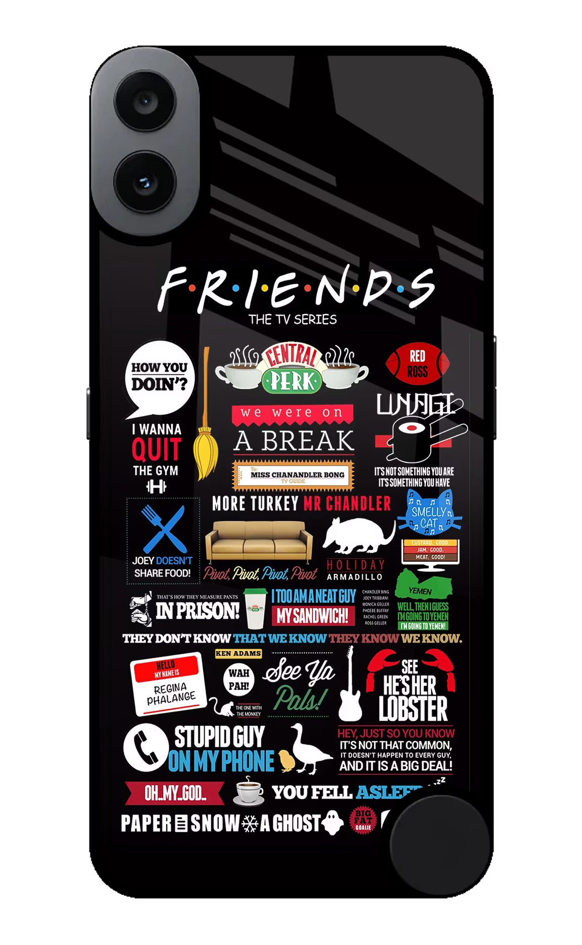 FRIENDS CMF by Nothing Phone 1 Glass Case Back Cover by Casekaro