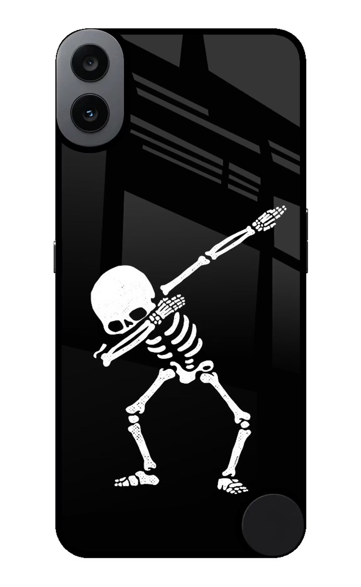 Dabbing Skeleton Art CMF by Nothing Phone 1 Glass Case Back Cover by Casekaro