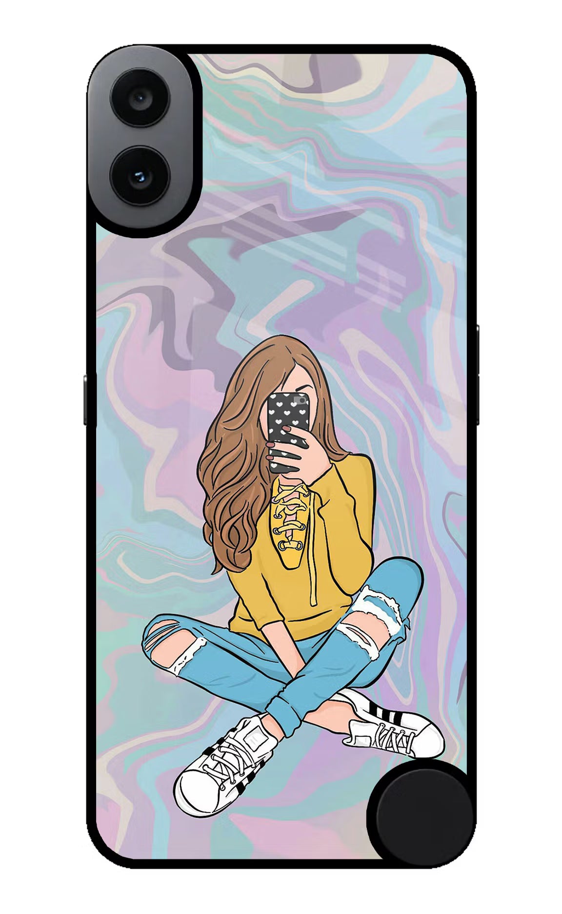 Selfie Girl CMF by Nothing Phone 1 Glass Case Back Cover by Casekaro