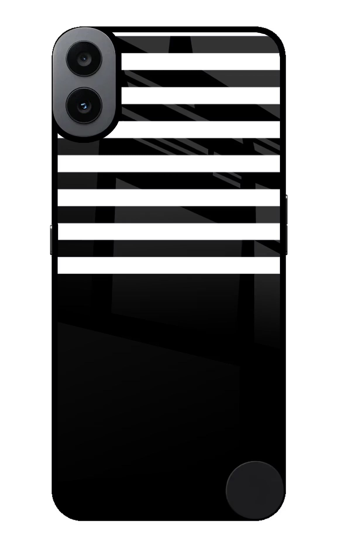 Black and White Print CMF by Nothing Phone 1 Glass Case Back Cover by Casekaro