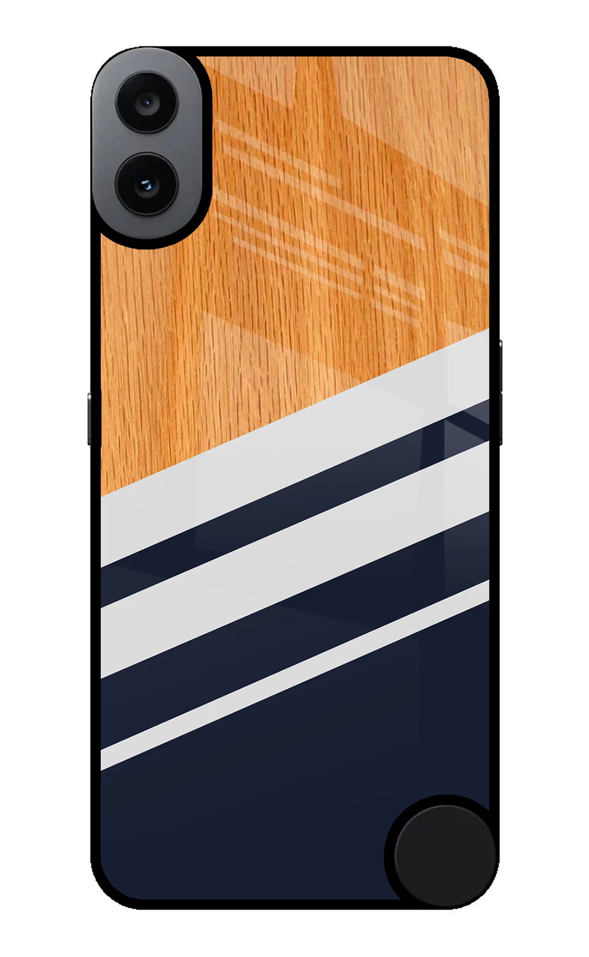 Blue and white wooden CMF by Nothing Phone 1 Glass Case Back Cover by Casekaro