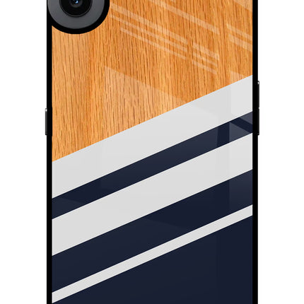 Blue and white wooden CMF by Nothing Phone 1 Glass Case