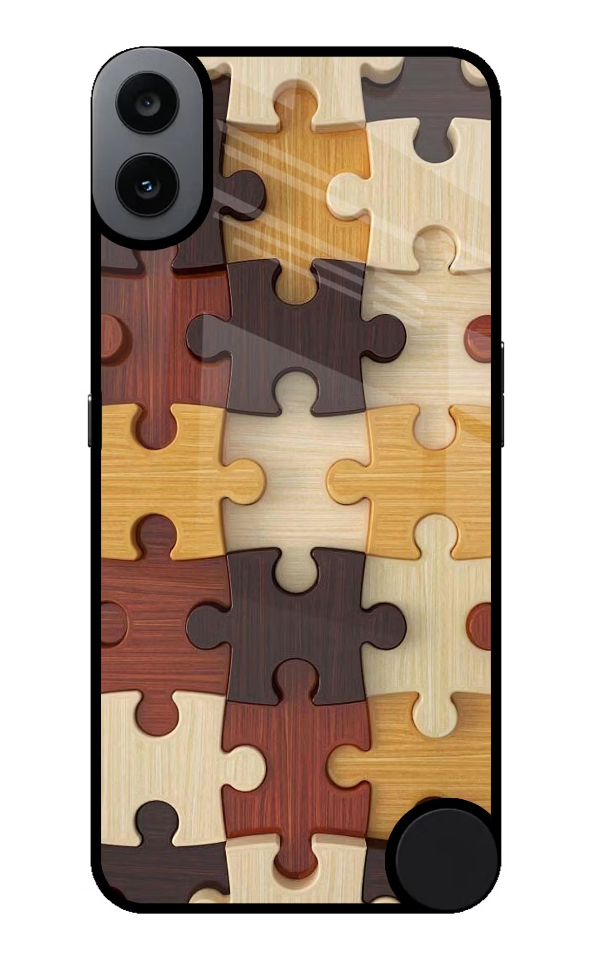 Wooden Puzzle CMF by Nothing Phone 1 Glass Case Back Cover by Casekaro
