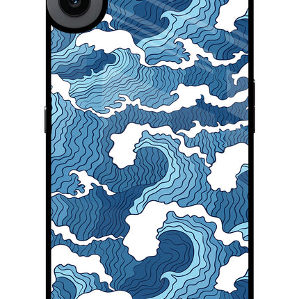 Blue Waves CMF by Nothing Phone 1 Glass Case Back Cover by Casekaro