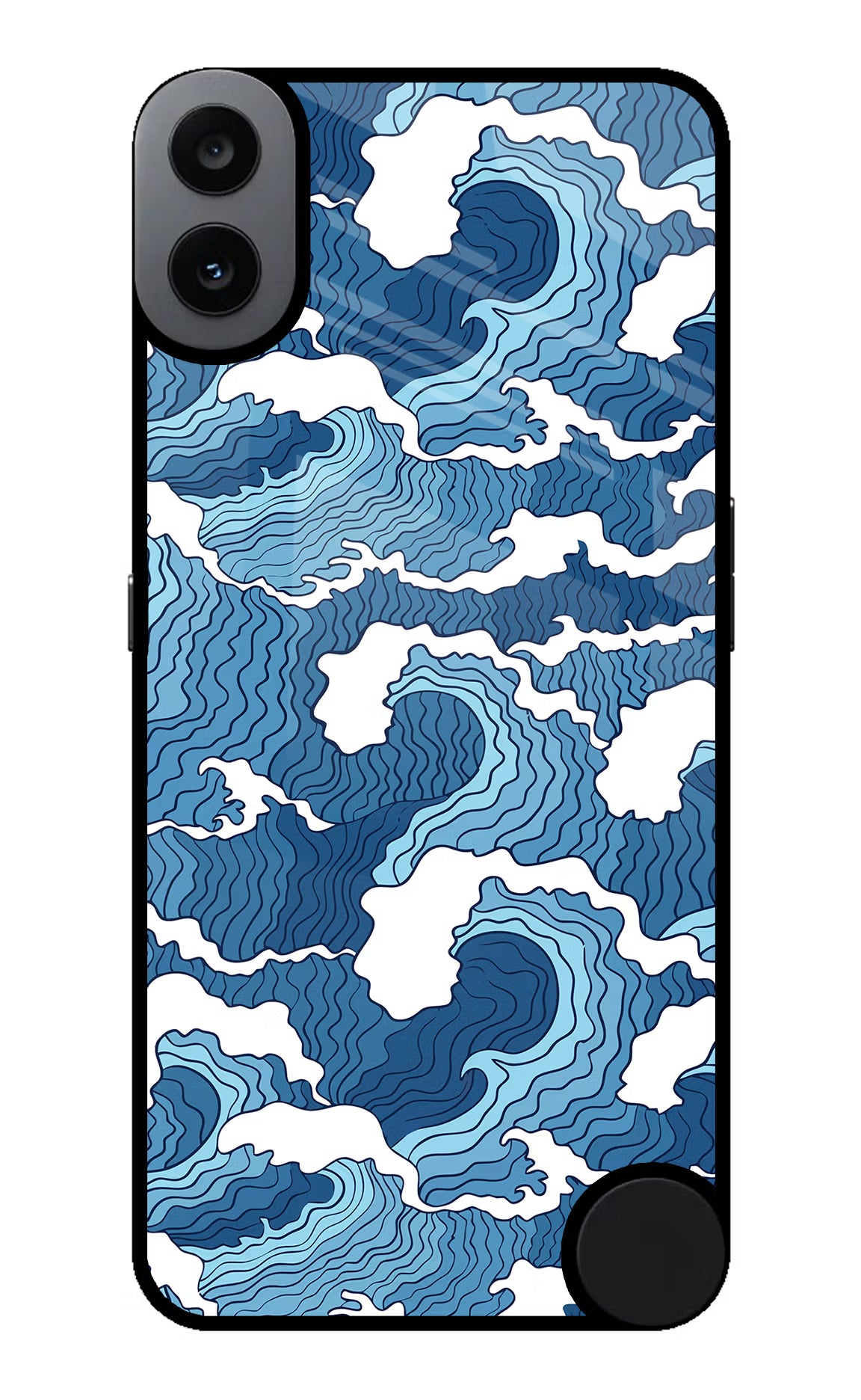 Blue Waves CMF by Nothing Phone 1 Glass Case Back Cover by Casekaro