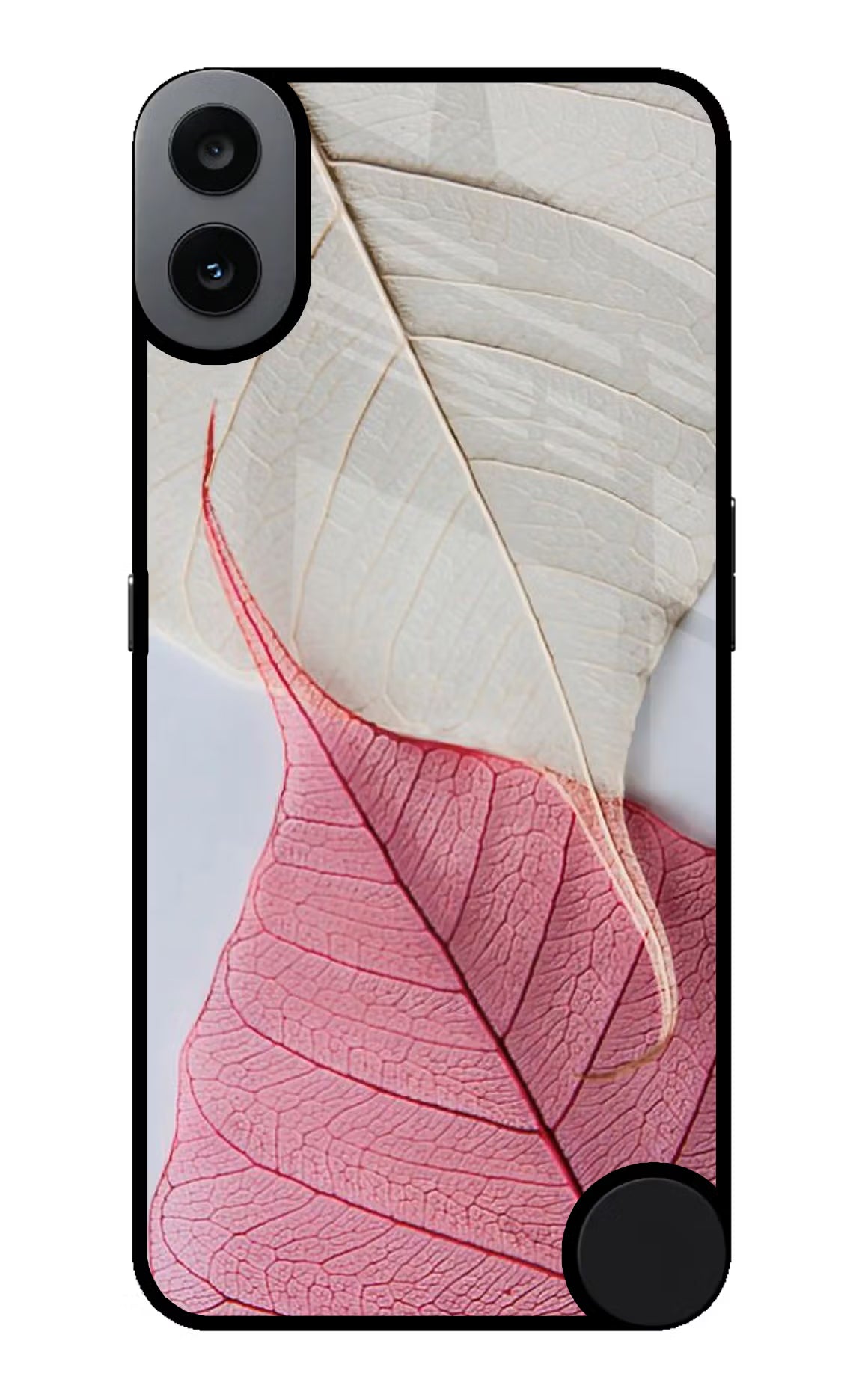 White Pink Leaf CMF by Nothing Phone 1 Glass Case