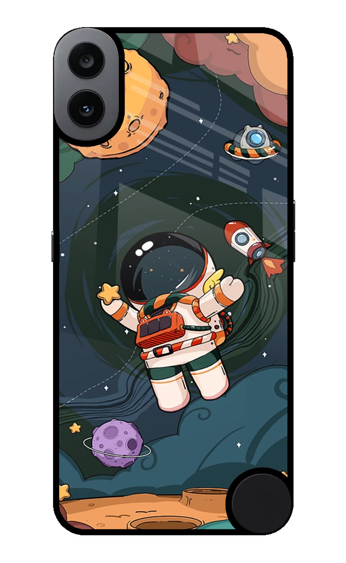 Cartoon Astronaut CMF by Nothing Phone 1 Glass Case Back Cover by Casekaro