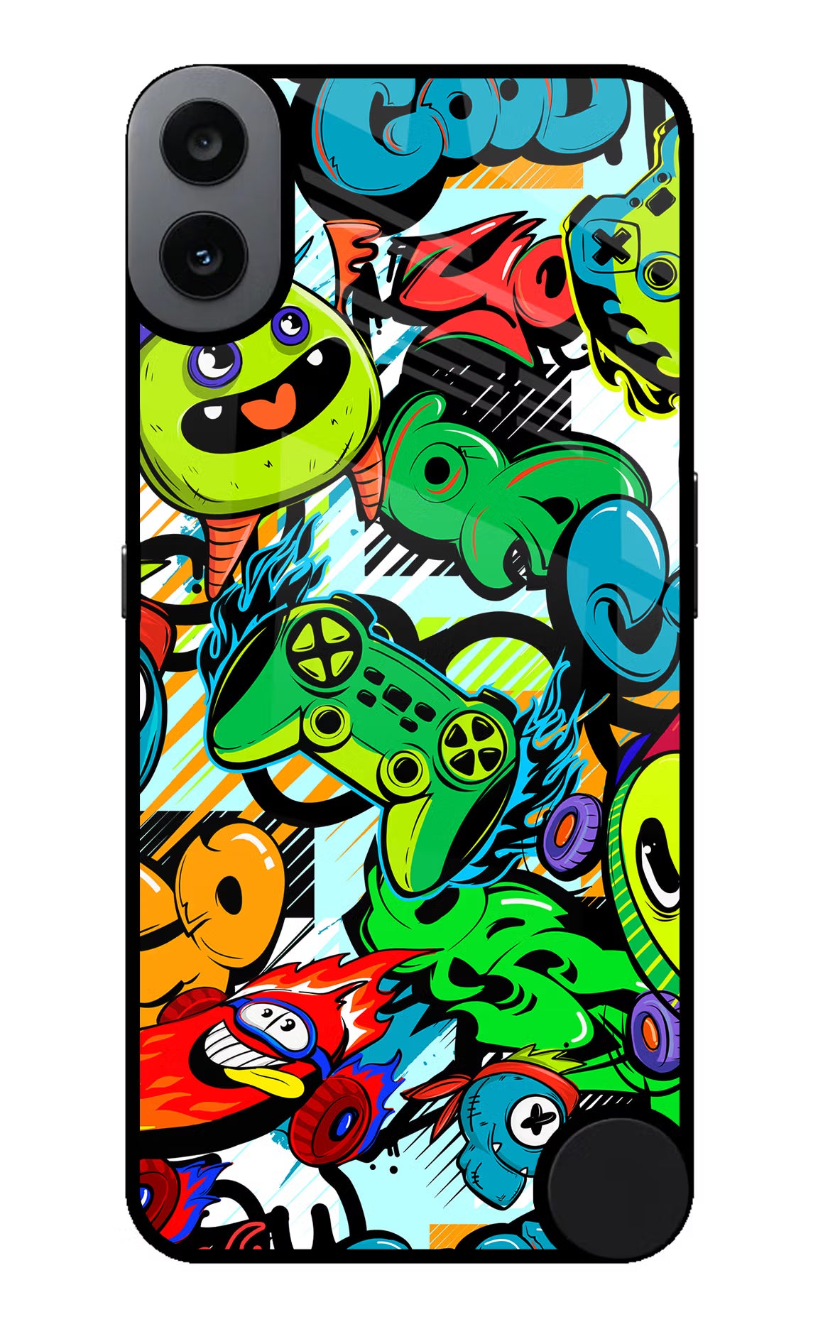 Game Doodle CMF by Nothing Phone 1 Glass Case Back Cover by Casekaro