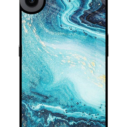 Blue Glitter Marble CMF by Nothing Phone 1 Glass Case