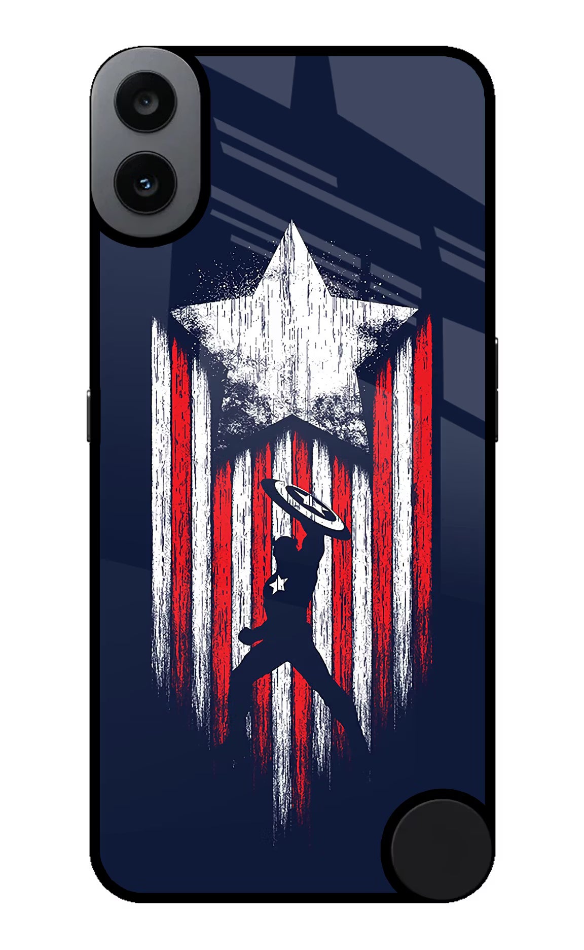 Captain America Marvel Art CMF by Nothing Phone 1 Glass Case