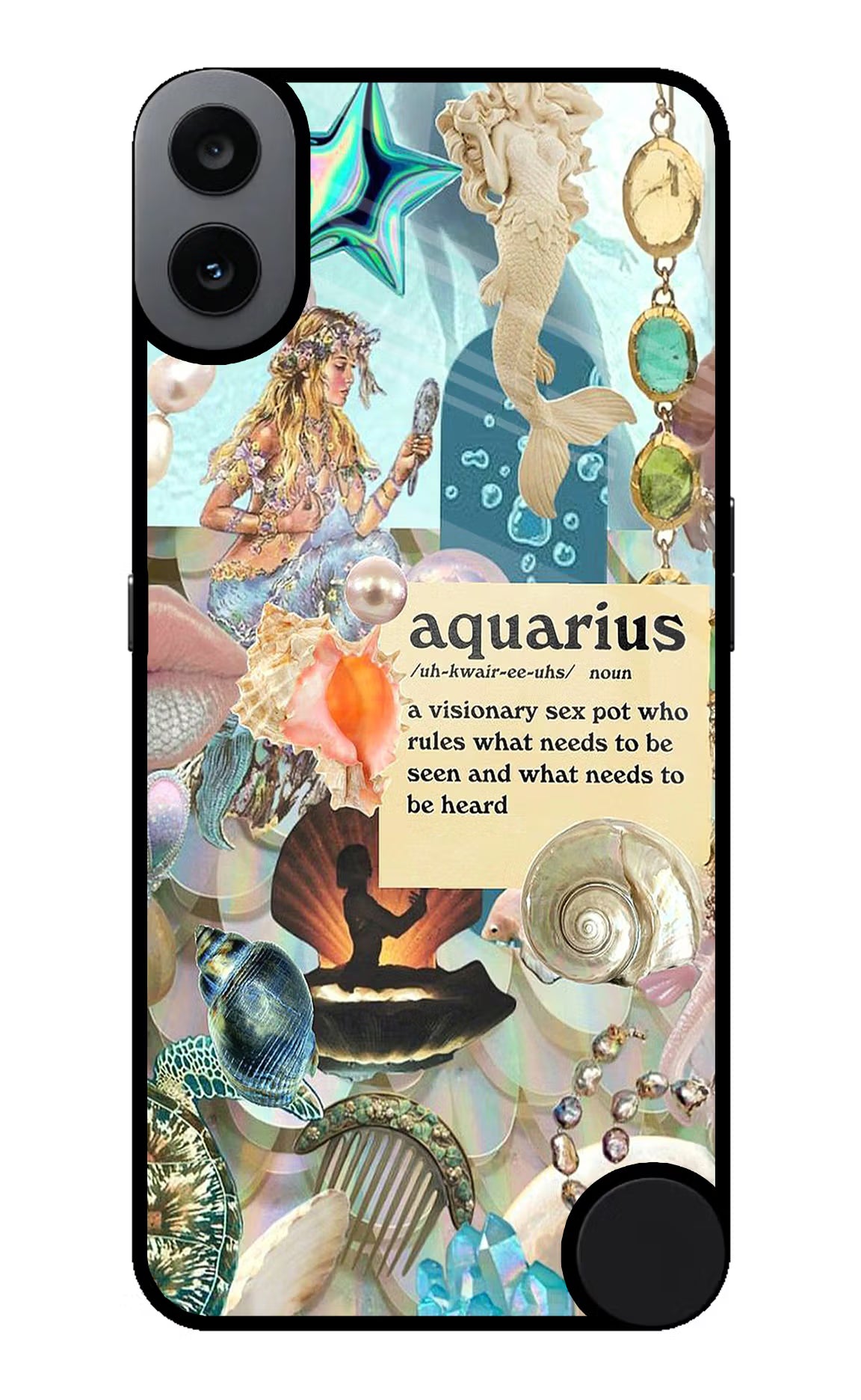 Aquarius Zodiac CMF by Nothing Phone 1 Glass Case Back Cover by Casekaro