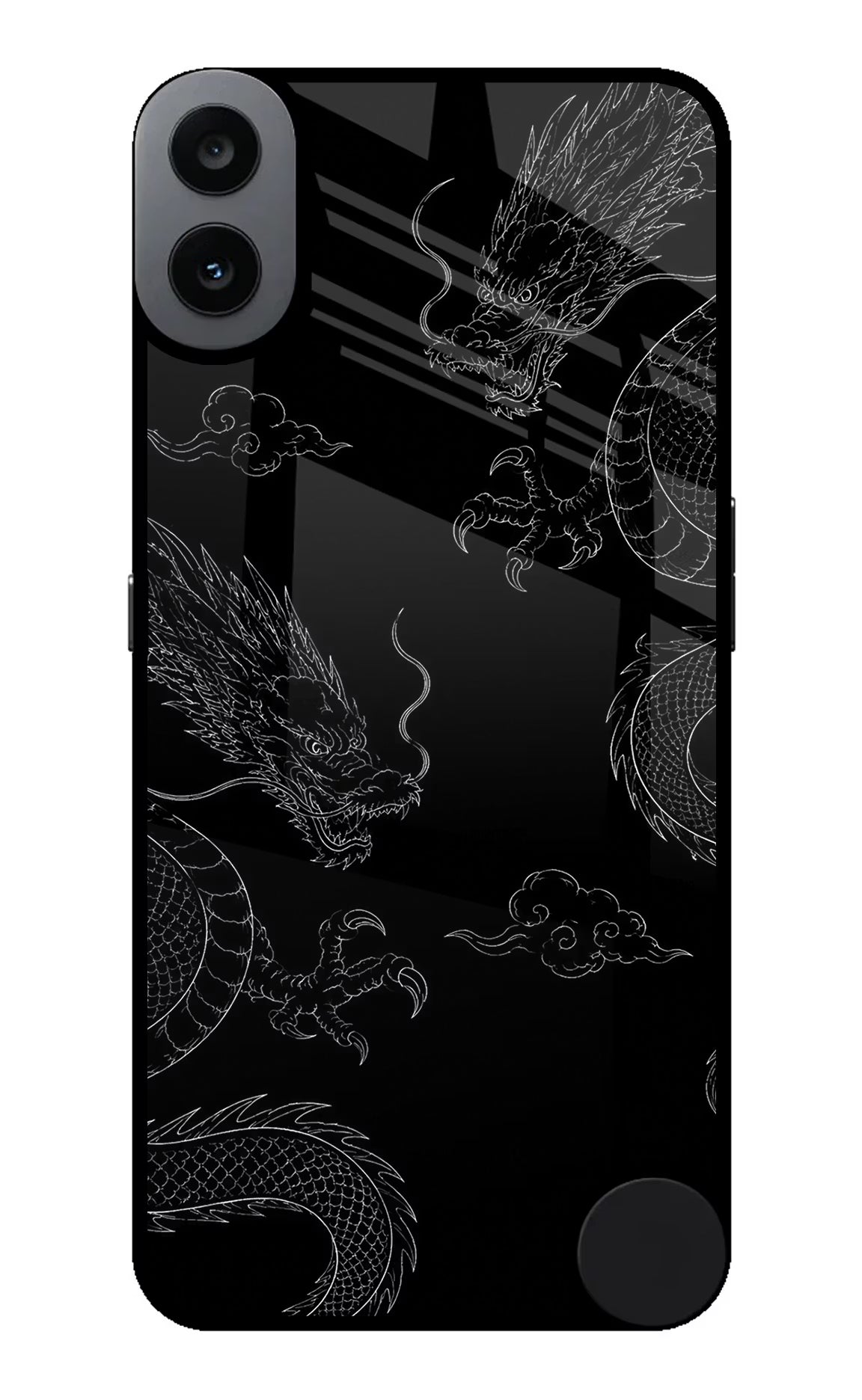 Twin Dragons CMF by Nothing Phone 1 Glass Case Back Cover by Casekaro