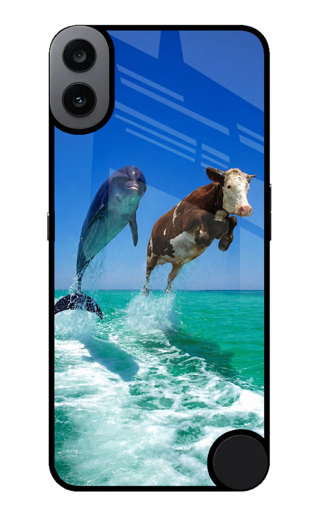 Dolphin vs Cow CMF by Nothing Phone 1 Glass Case