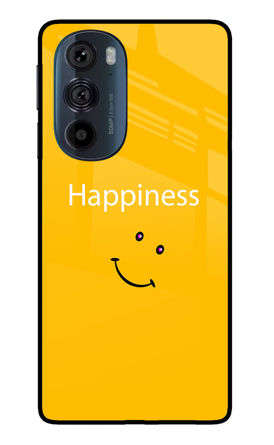 Happiness With Smiley Moto Edge 30 Pro Back Cover, Glass case
