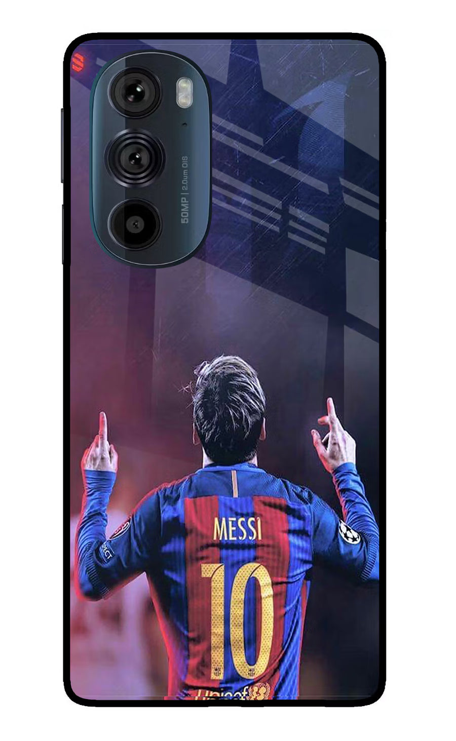 Messi Moto Edge 30 Pro Back Cover, Glass case