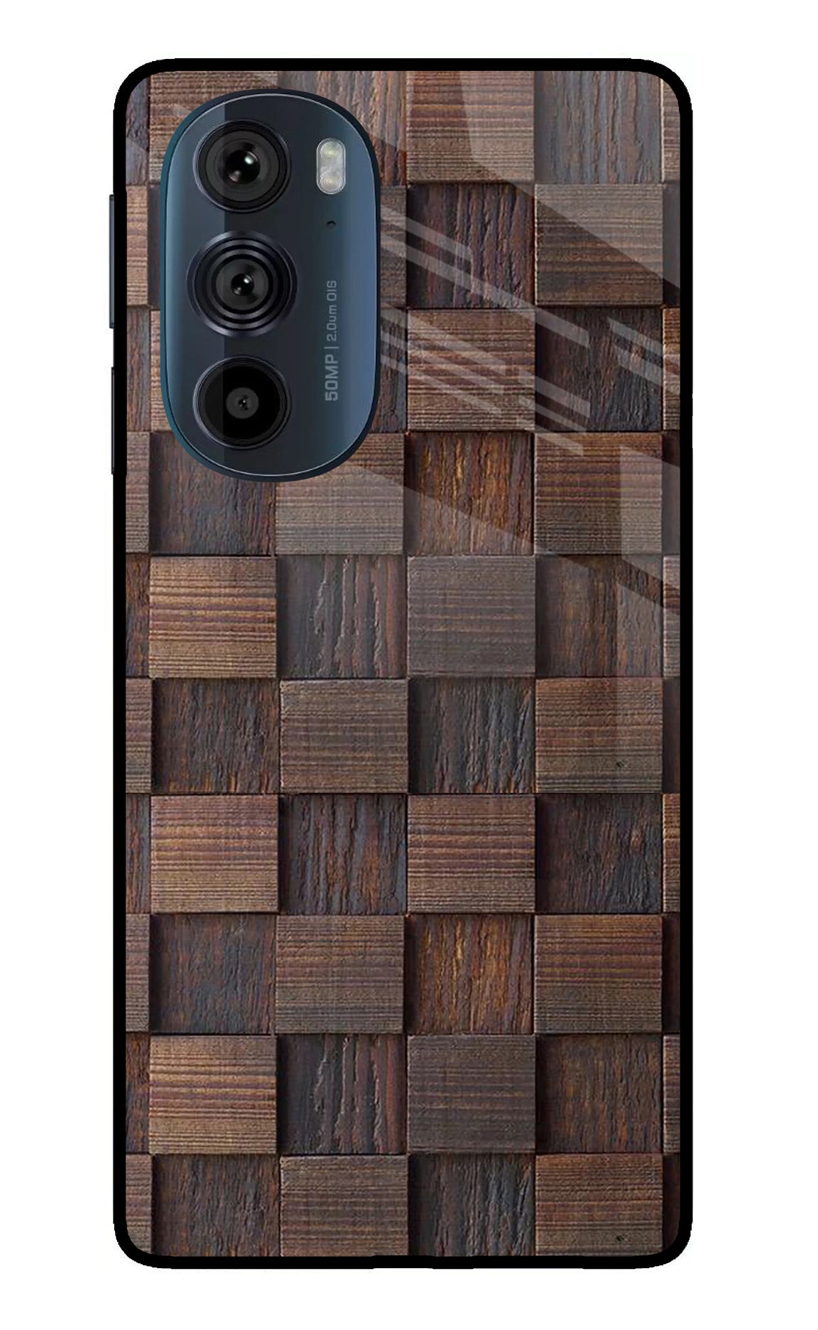 Wooden Cube Design Moto Edge 30 Pro Back Cover