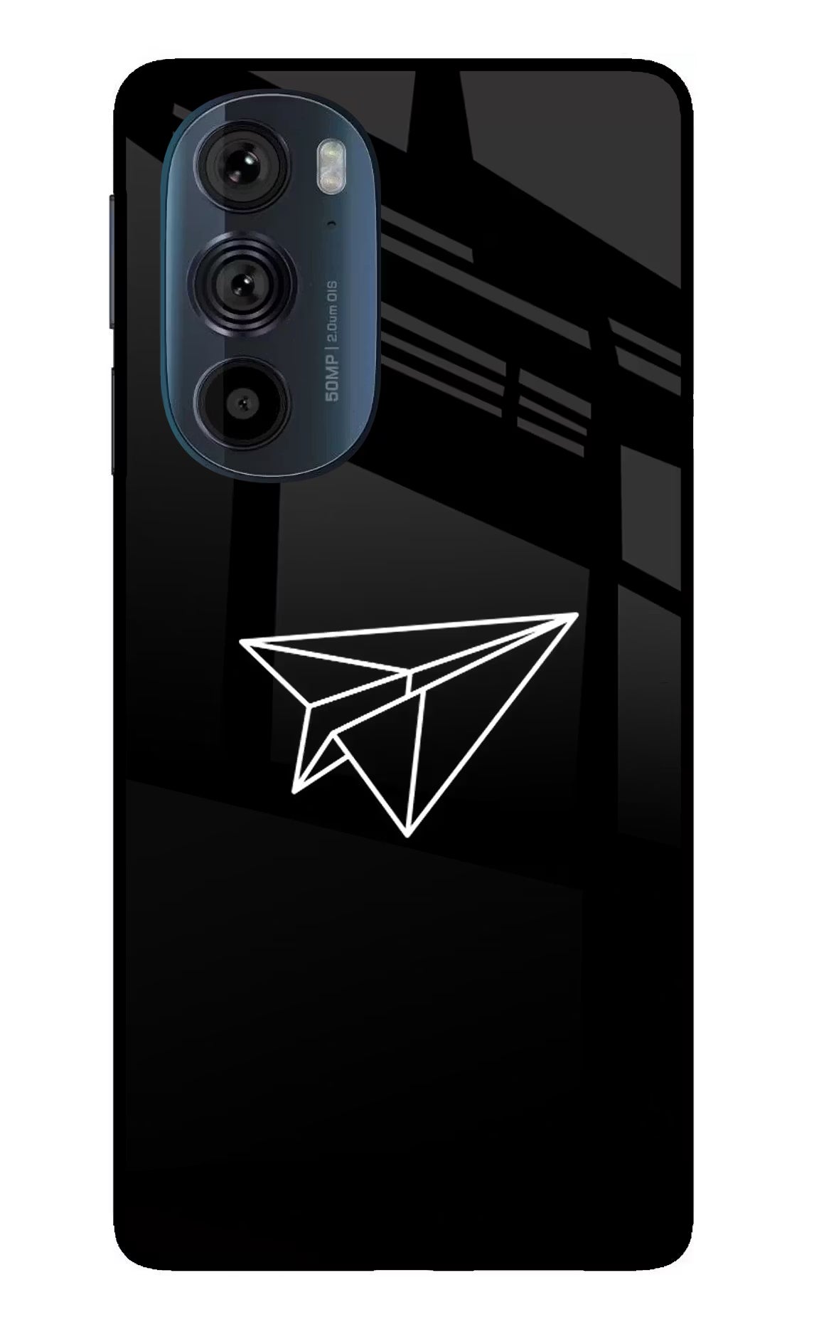 Paper Plane White Moto Edge 30 Pro Glass Case Back Cover by Casekaro