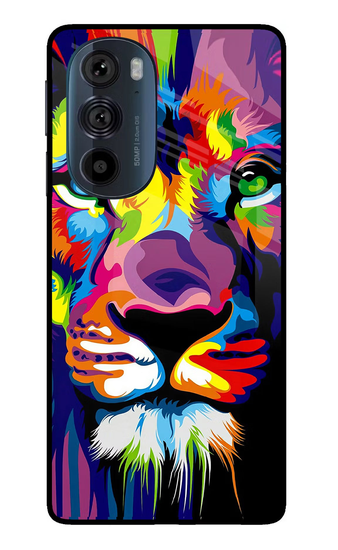 Lion Moto Edge 30 Pro Glass Case Back Cover by Casekaro