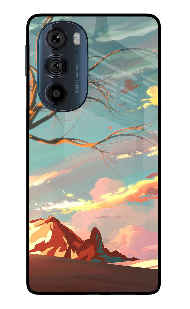 Scenery Moto Edge 30 Pro Glass Case Back Cover by Casekaro