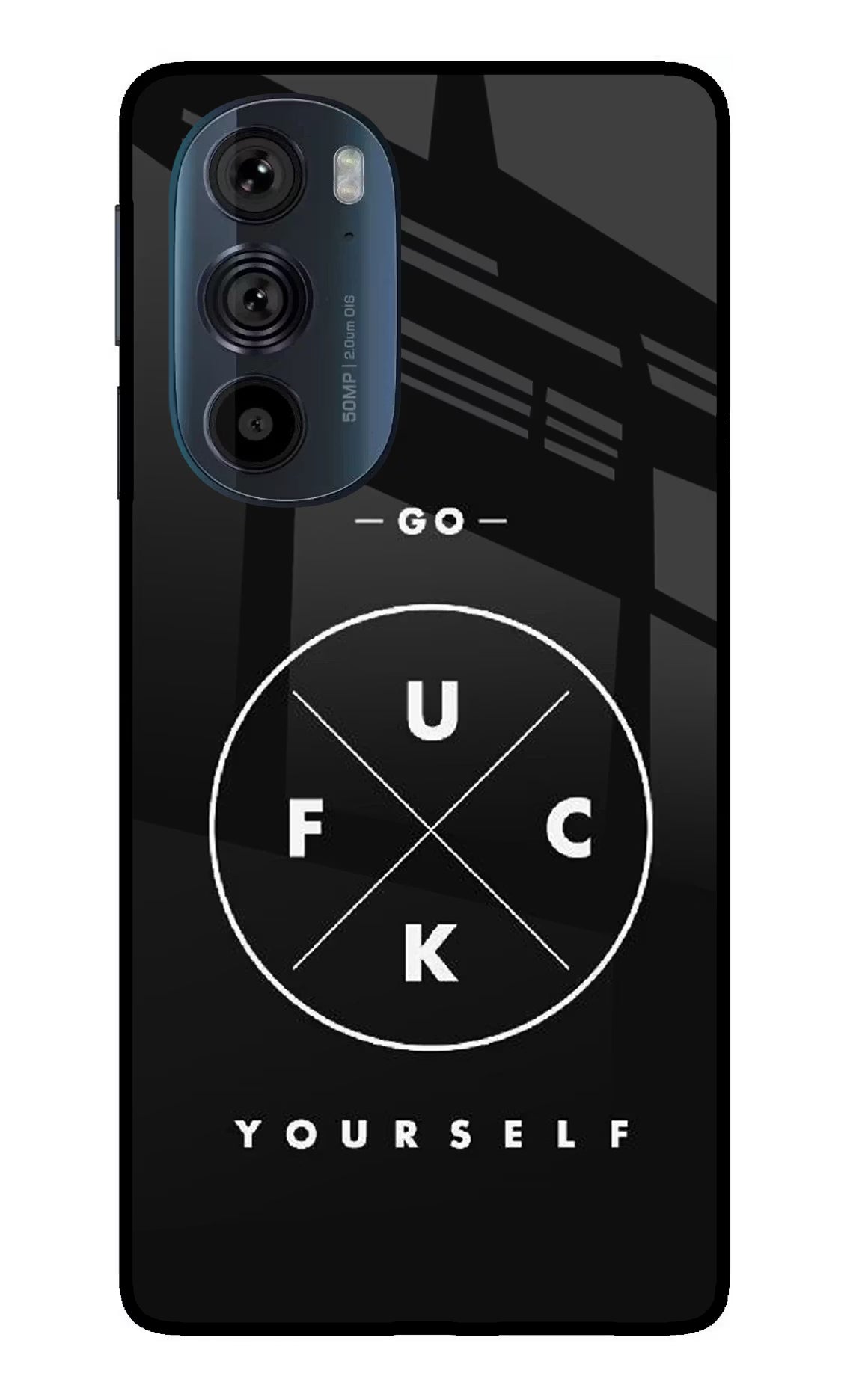 Go Fuck Yourself Moto Edge 30 Pro Glass Case Back Cover by Casekaro