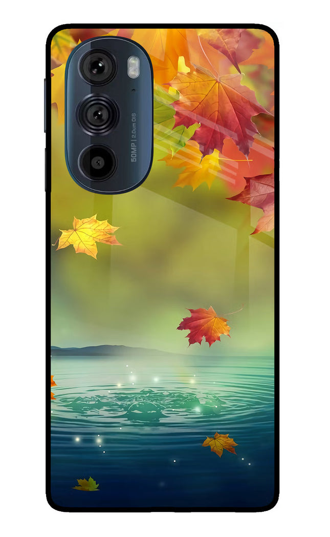 Flowers Moto Edge 30 Pro Glass Case Back Cover by Casekaro