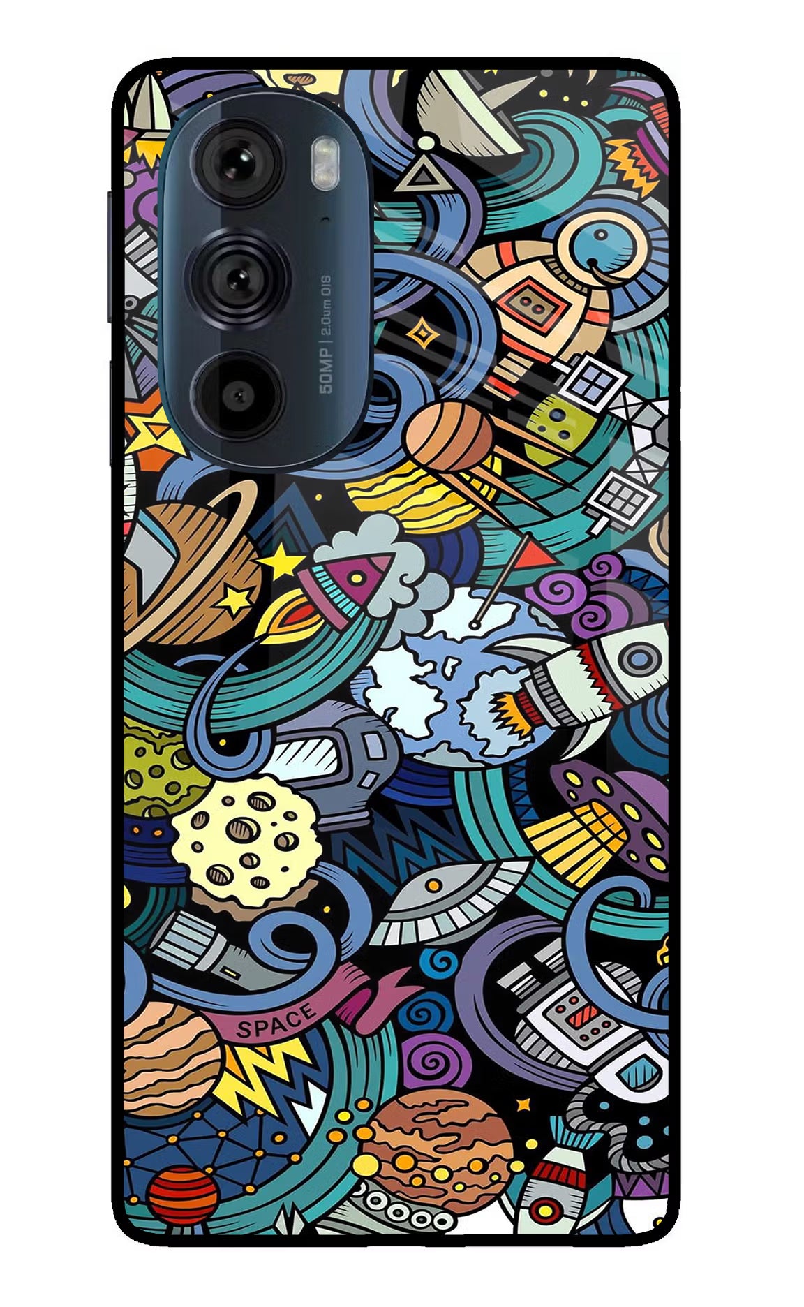 Space Abstract Moto Edge 30 Pro Glass Case Back Cover by Casekaro