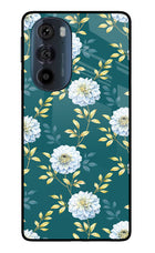 Flowers Moto Edge 30 Pro Glass Case Back Cover by Casekaro