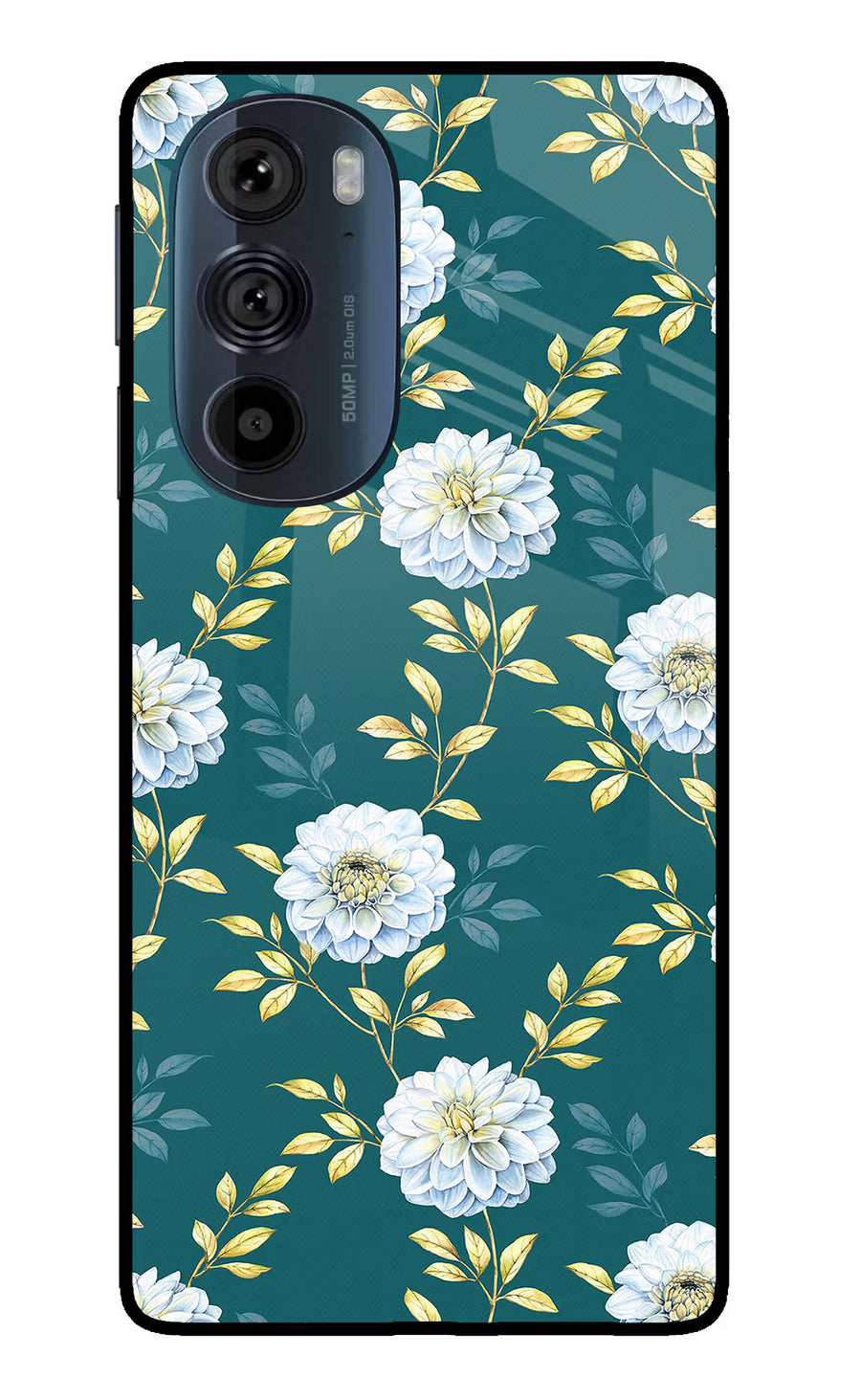 Flowers Moto Edge 30 Pro Back Cover, Glass case