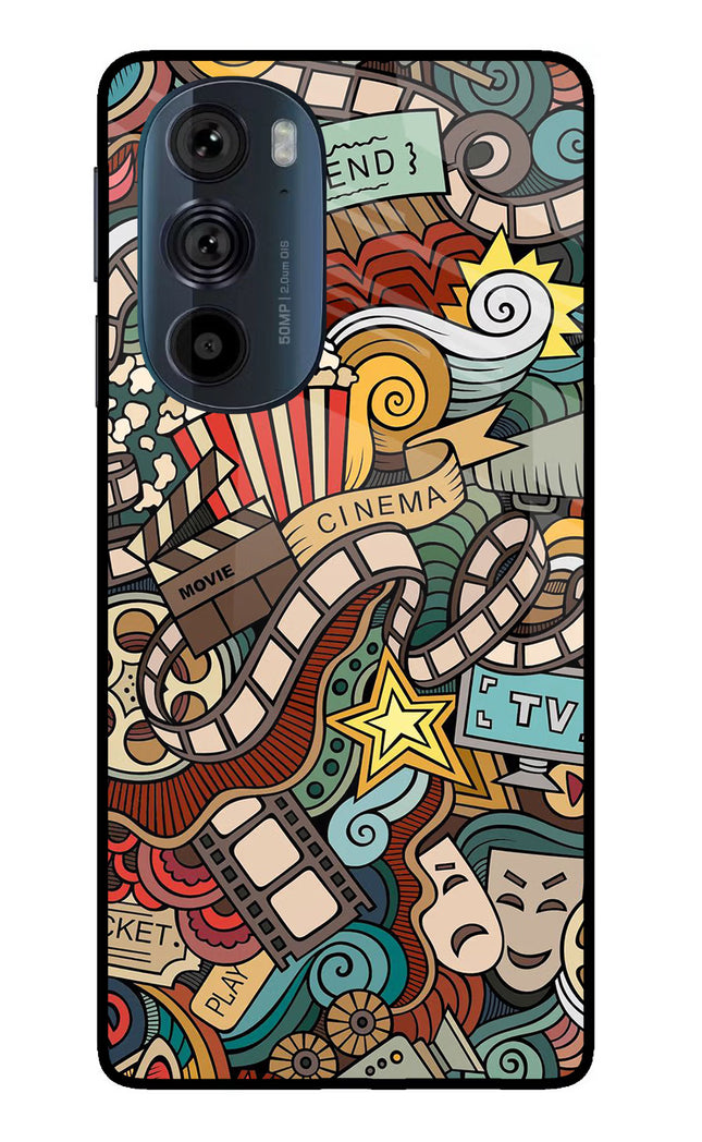 Cinema Abstract Moto Edge 30 Pro Glass Case Back Cover by Casekaro