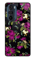 Flowers Moto Edge 30 Pro Glass Case Back Cover by Casekaro