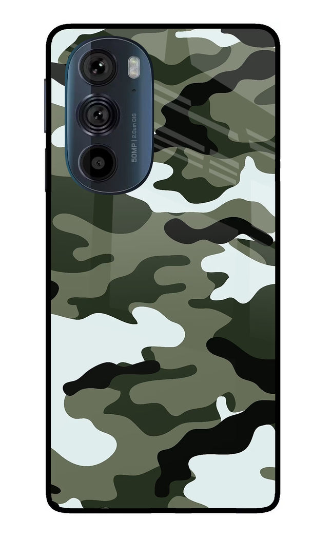 Camouflage Moto Edge 30 Pro Glass Case Back Cover by Casekaro