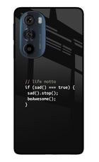 Life Motto Code Moto Edge 30 Pro Glass Case Back Cover by Casekaro