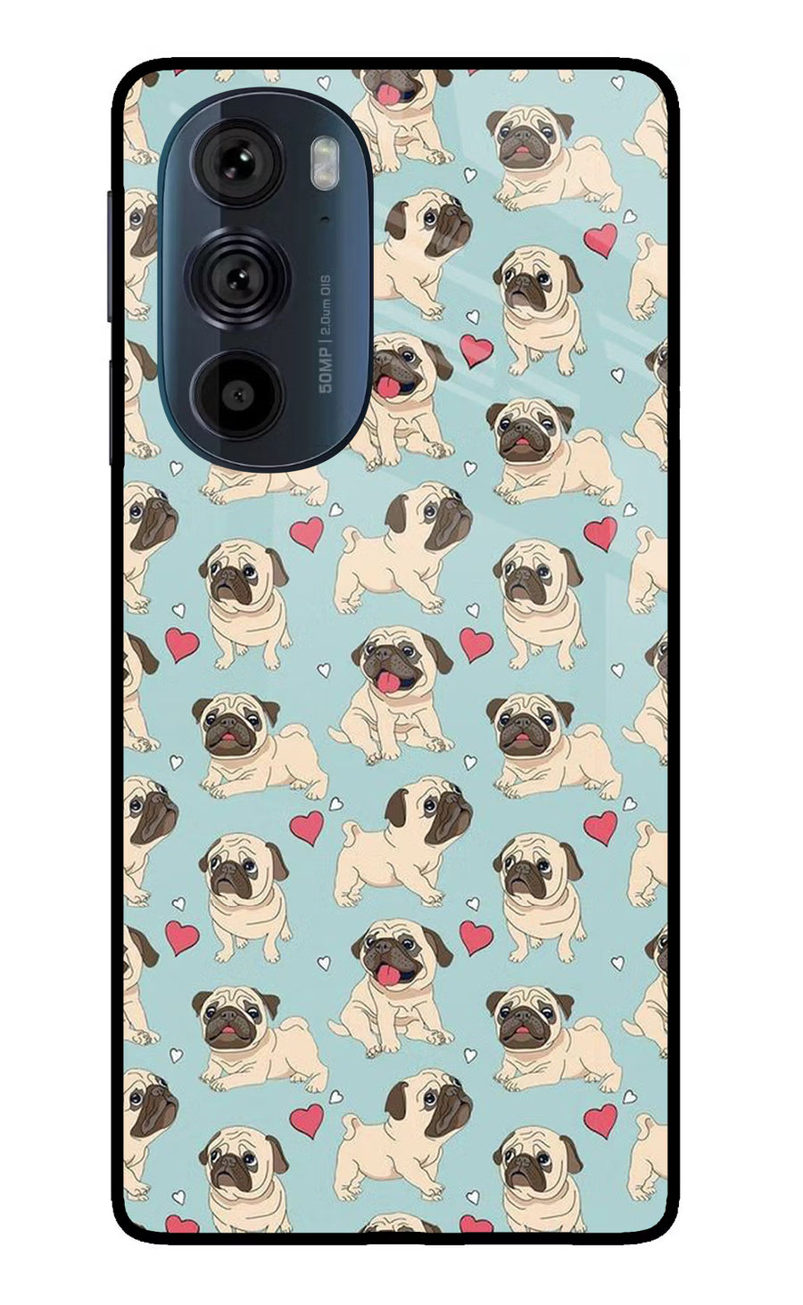 Pug Dog Moto Edge 30 Pro Back Cover, Glass case