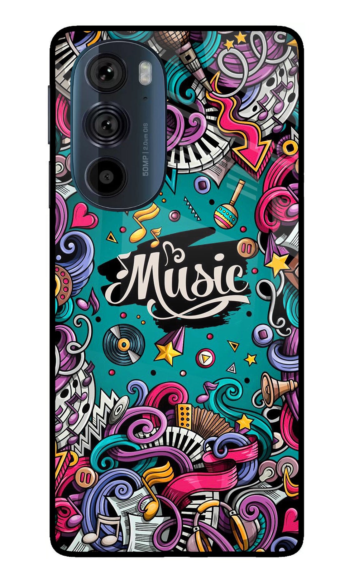 Music Graffiti Moto Edge 30 Pro Glass Case