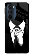 Black Tie Moto Edge 30 Pro Glass Case Back Cover by Casekaro