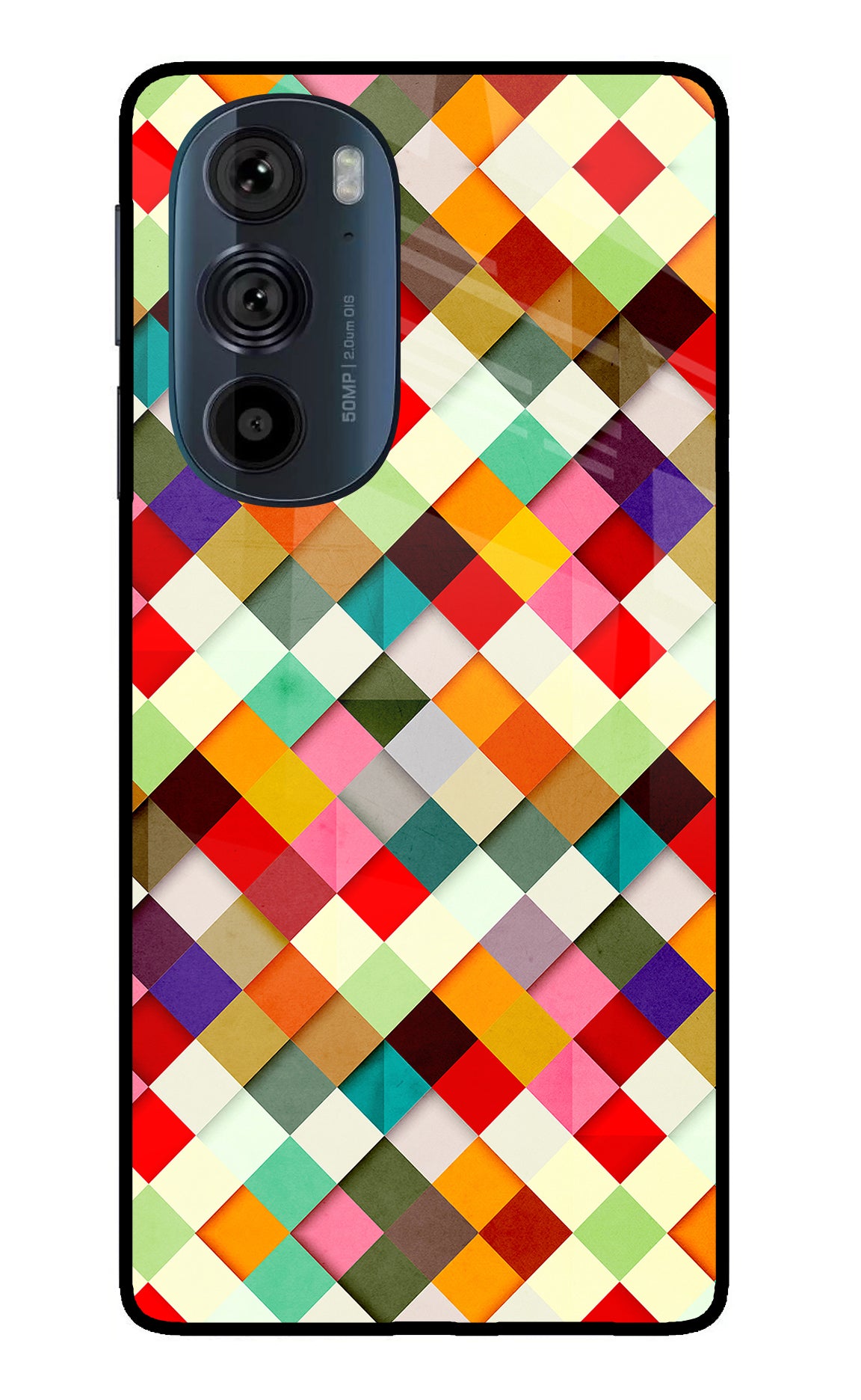 Geometric Abstract Colorful Moto Edge 30 Pro Glass Case