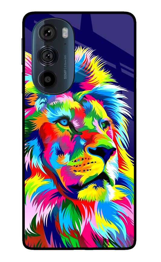 Vector Art Lion Moto Edge 30 Pro Glass Case